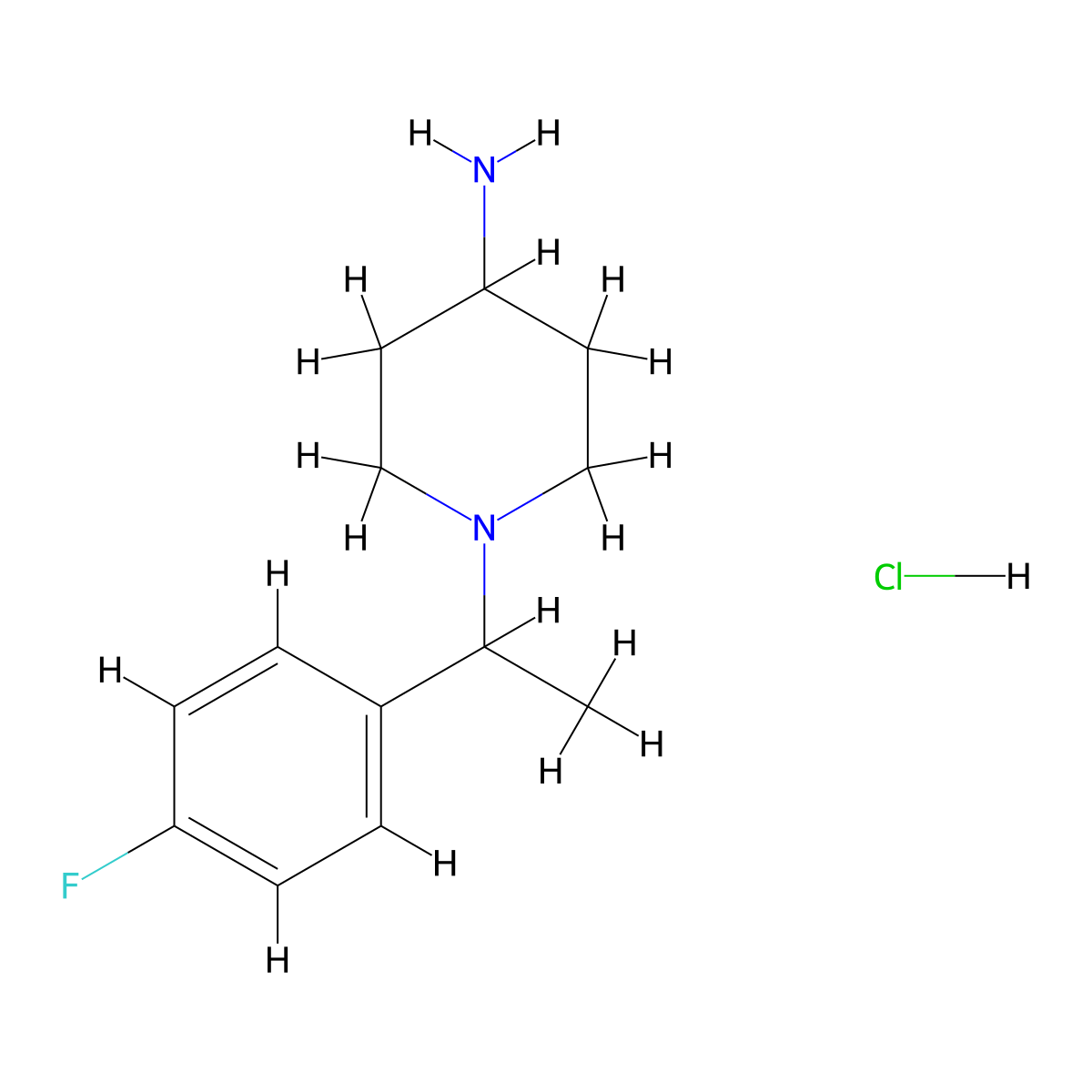 1-[1-(4-Fluoro-phenyl)-ethyl]-piperidin-4-ylamine hydrochloride molecular structure, CAS 1185310-22-8