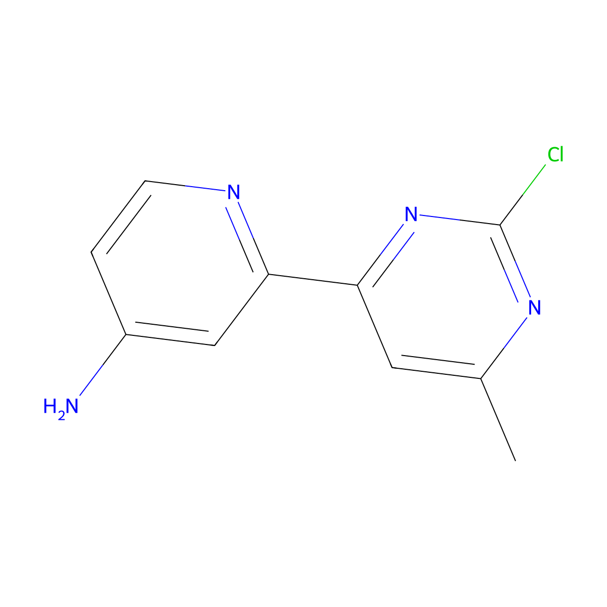 2-Chloro-6-methyl-4-(4'-amino-2'-pyridyl)pyrimidine molecular structure, CAS 1185310-28-4
