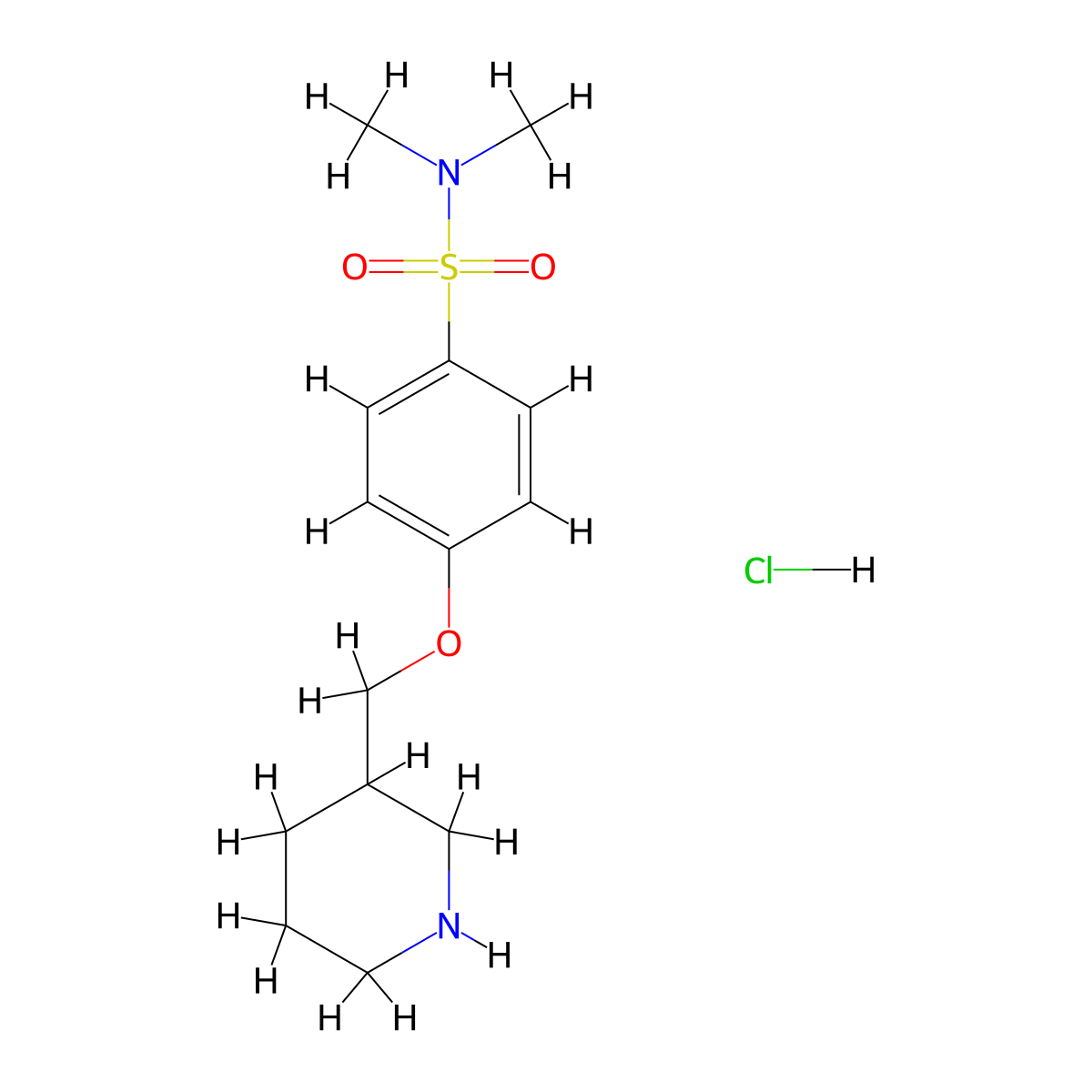 N,N-dimethyl-4-(piperidin-3-ylmethoxy)benzenesulfonamide hydrochloride molecular structure, CAS 1185310-30-8