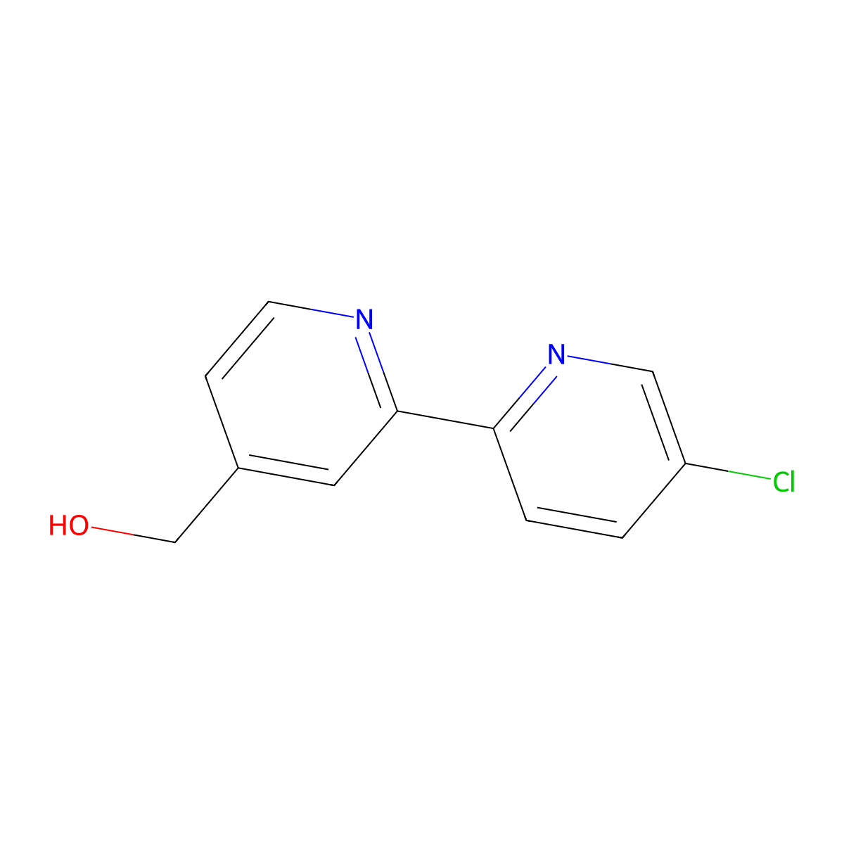 4-Hydroxymethyl-5'-chloro-2,2'-bipyridine molecular structure, CAS 1185310-31-9