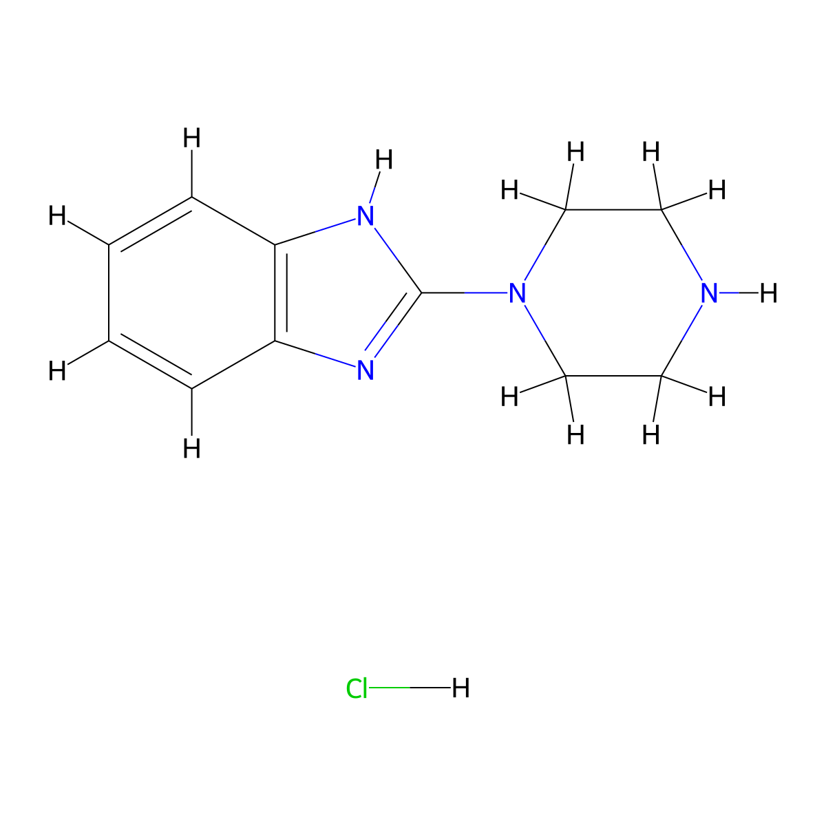 2-(Piperazin-1-yl)-1H-benzo[d]imidazole hydrochloride molecular structure, CAS 1185310-36-4