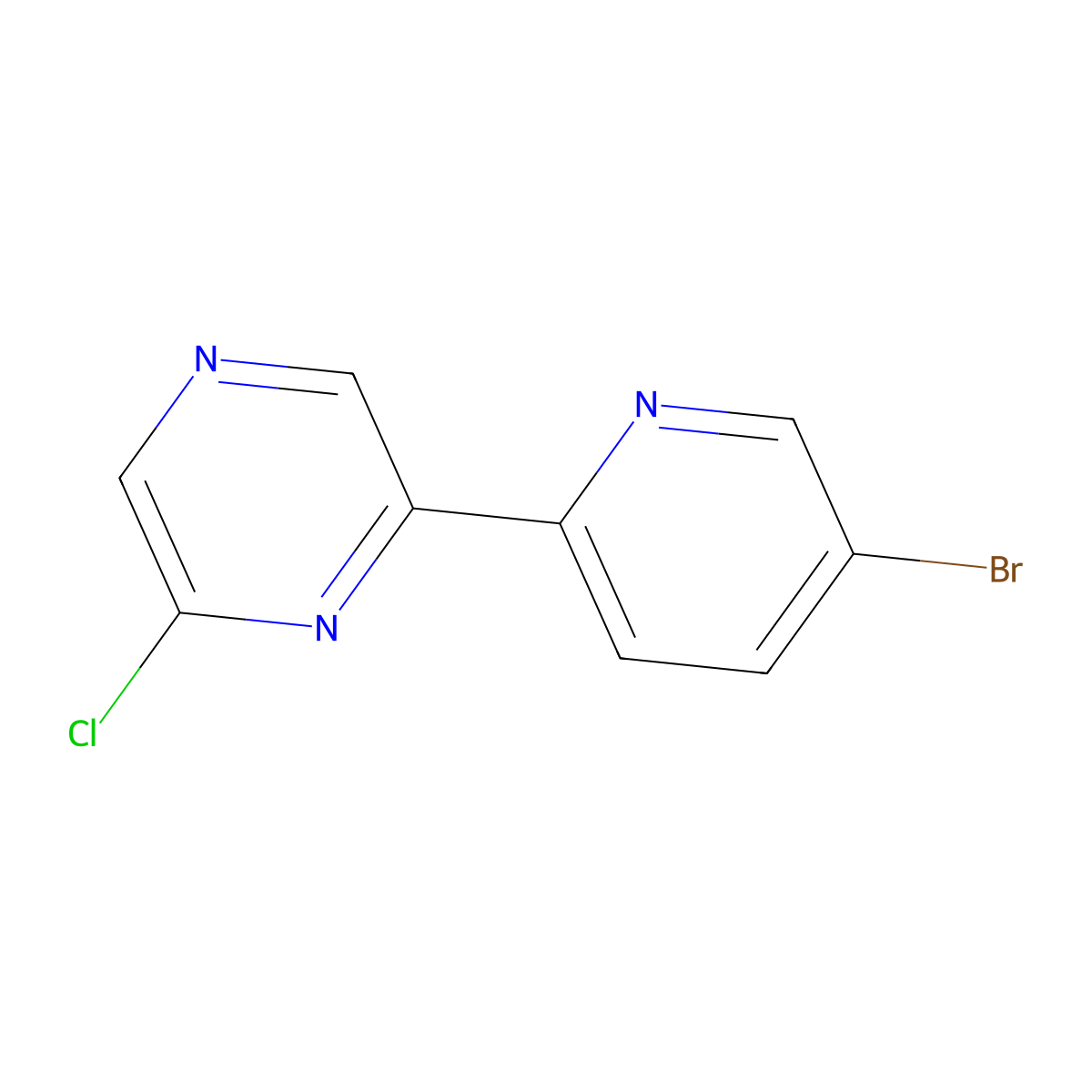 2-(5-Bromo-2-pyridinyl)-6-chloropyrazine molecular structure, CAS 1185310-45-5