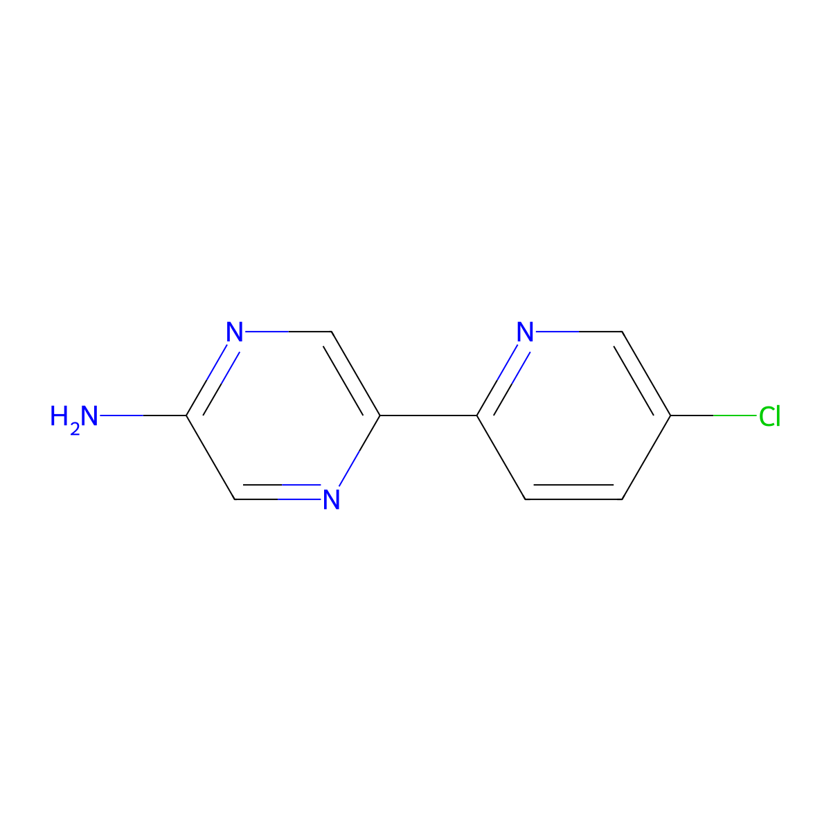 5-Chloro-2-(5'-amino-2'-pyrazinyl)pyridine molecular structure, CAS 1185310-48-8