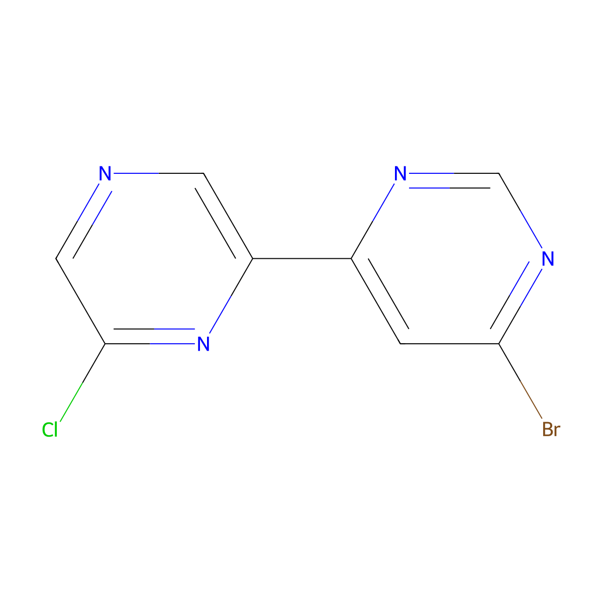 6-Bromo-4-(6'-chloro-2'-pyrazinyl)pyrimidine molecular structure, CAS 1185310-53-5