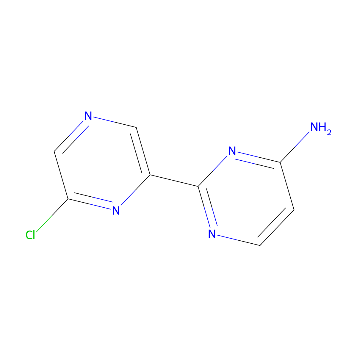 2-(6-Chloro-2-pyrazinyl)-4-pyrimidinamine molecular structure, CAS 1185310-58-0