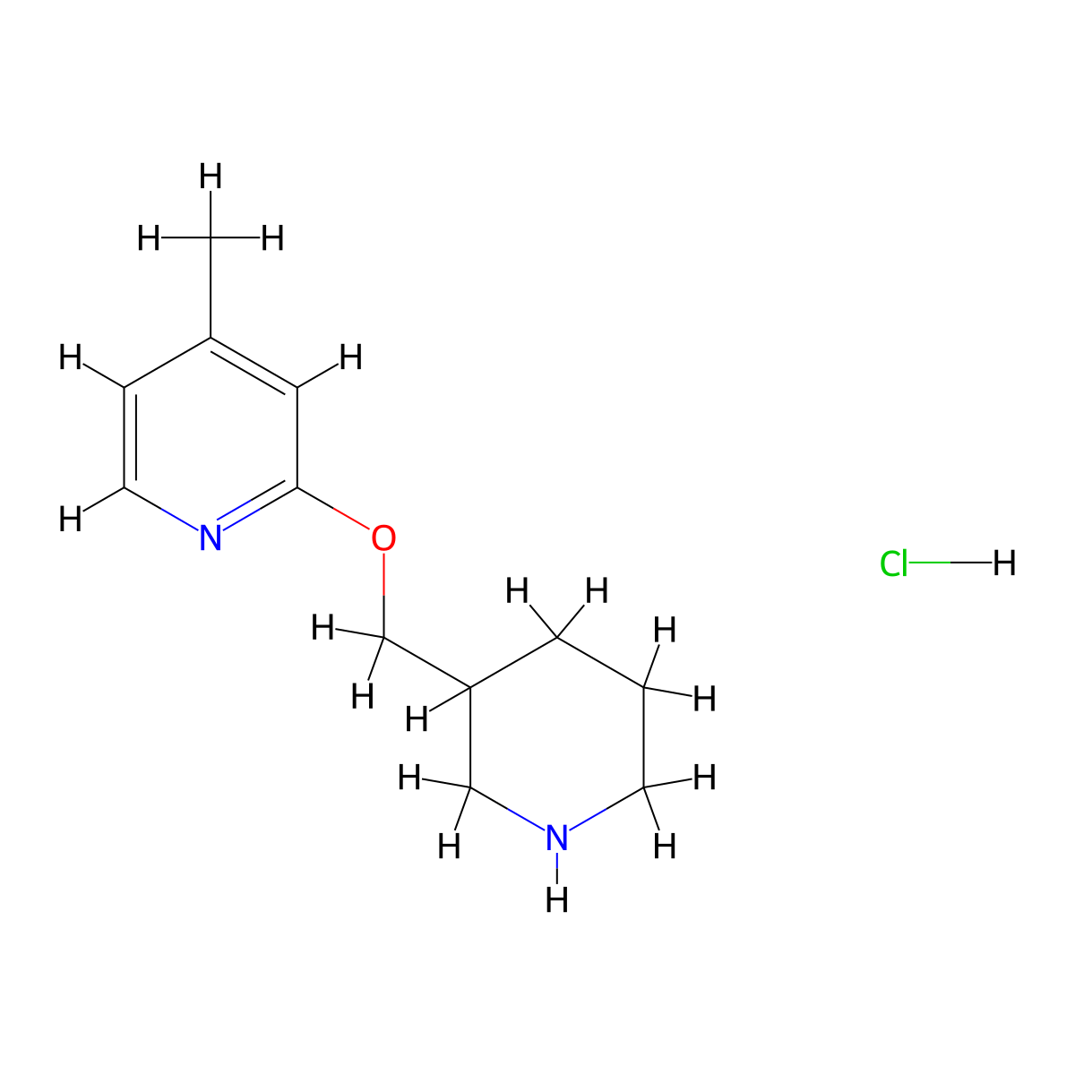 4-Methyl-2-(piperidin-3-ylmethoxy)-pyridine hydrochloride molecular structure, CAS 1185310-76-2