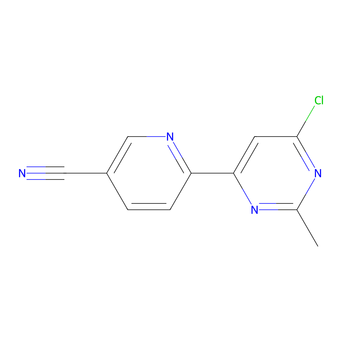 6-(6-Chloro-2-methyl-4-pyrimidinyl)-3-pyridinecarbonitrile molecular structure, CAS 1185310-95-5
