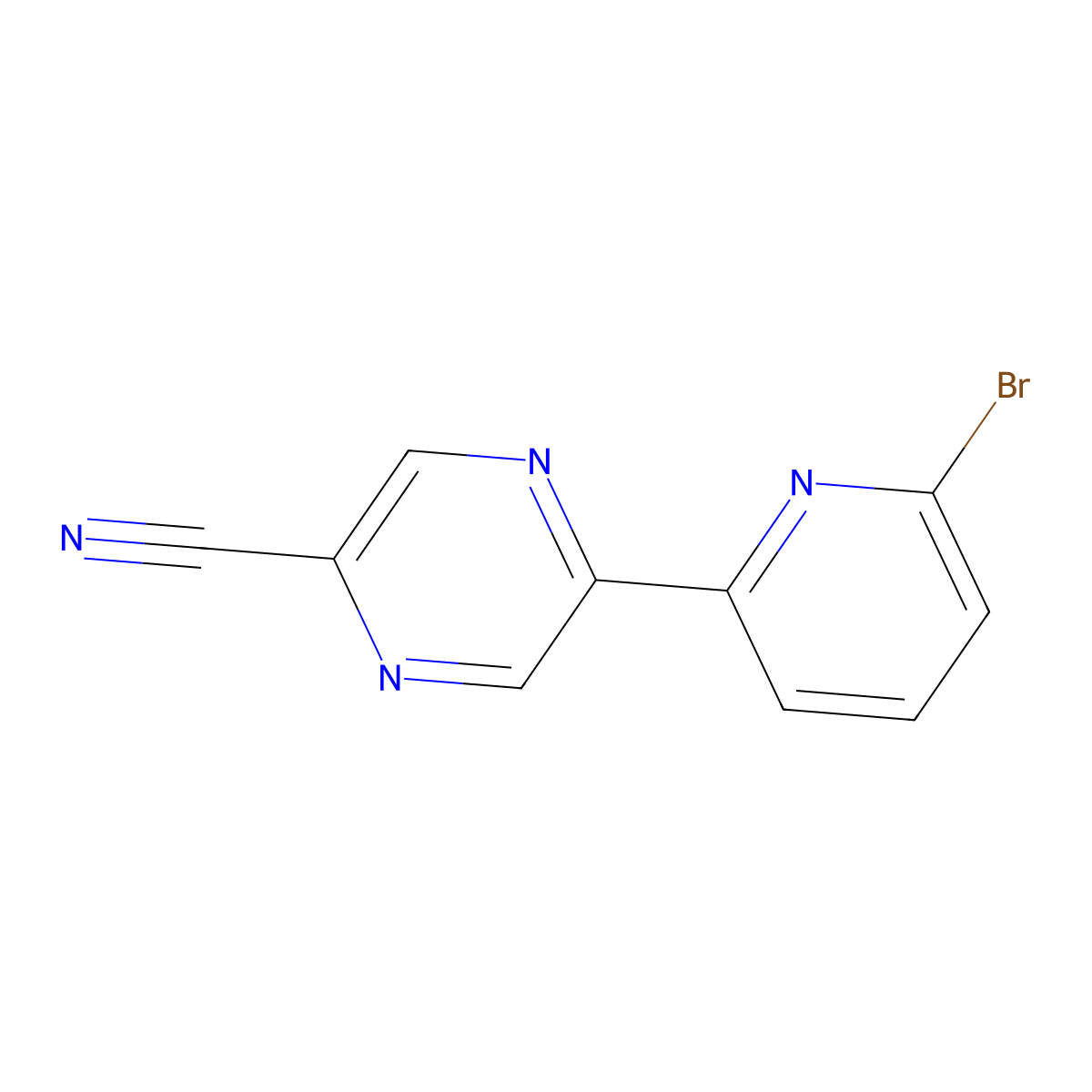 2-Cyano-5-(6'-bromo-2'-pyridyl)pyrazine molecular structure, CAS 1185310-96-6