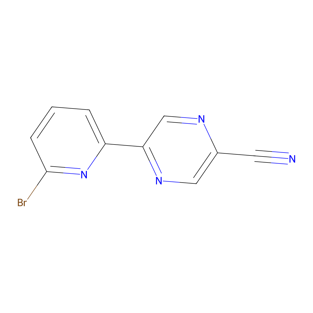 2-Cyano-5-(6'-bromo-2'-pyridyl)pyrazine molecular structure, CAS 1185310-96-6