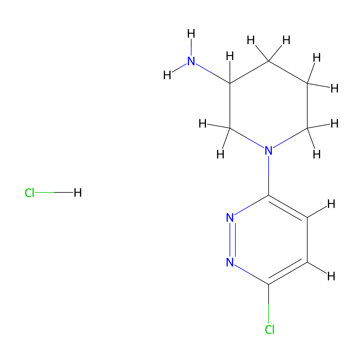 1-(6-Chloro-pyridazin-3-yl)-piperidin-3-ylamine hydrochloride molecular structure, CAS 1185310-99-9
