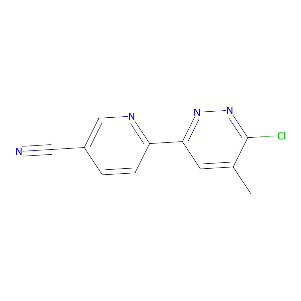 6-Chloro-5-methyl-3-(5'-cyano-2'-pyridyl)pyridazine molecular structure, CAS 1185311-03-8