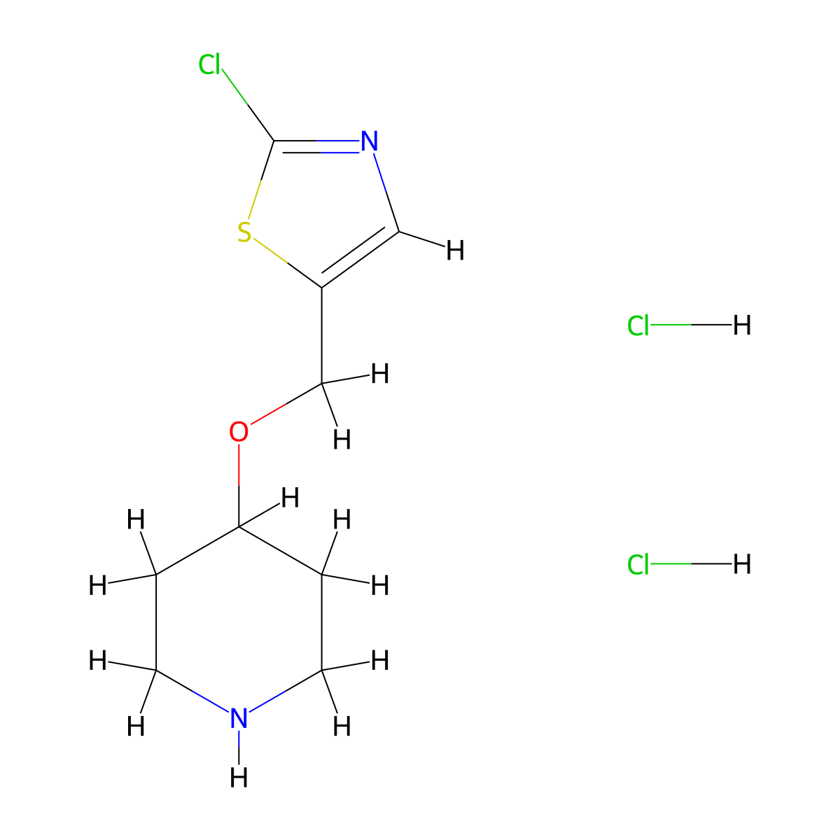 4-(2-Chloro-thiazol-5-ylmethoxy)-piperidine dihydrochloride molecular structure, CAS 1185311-06-1
