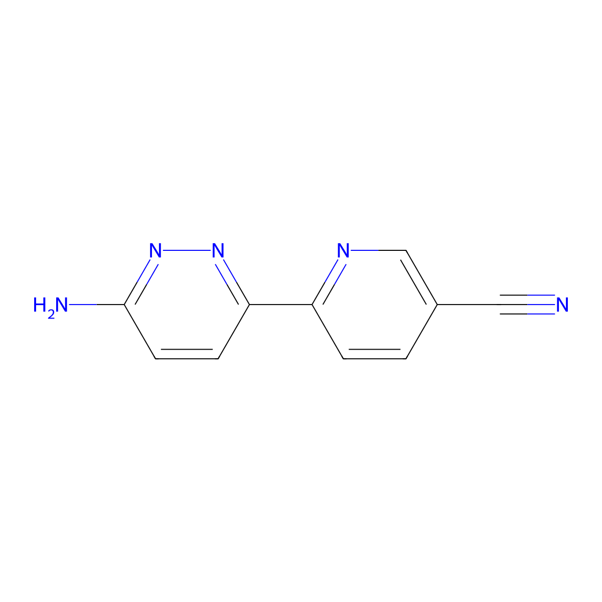 6-Amino-3-(5'-cyano-2'-pyridyl)pyridazine molecular structure, CAS 1185311-11-8