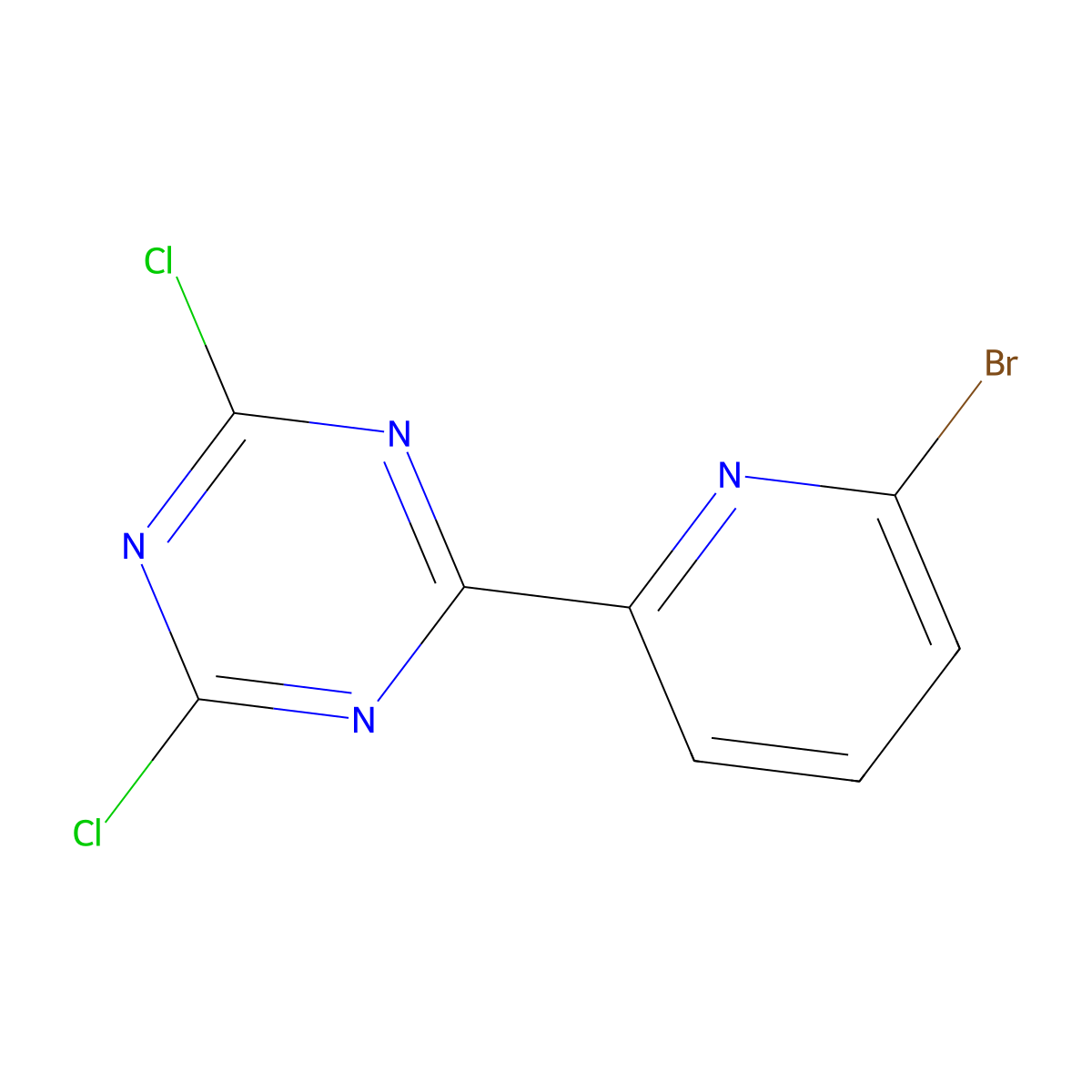 2,4-Dichloro-6-(6'-bromo-2'-pyridyl)triazine molecular structure, CAS 1185311-17-4