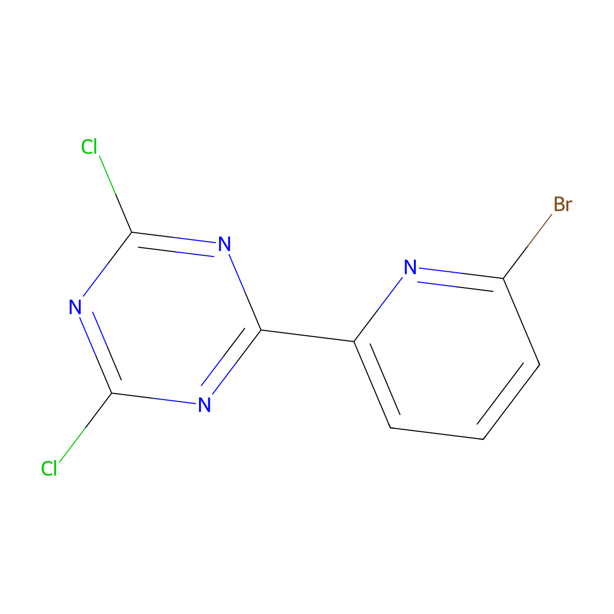 2,4-Dichloro-6-(6'-bromo-2'-pyridyl)triazine molecular structure, CAS 1185311-17-4