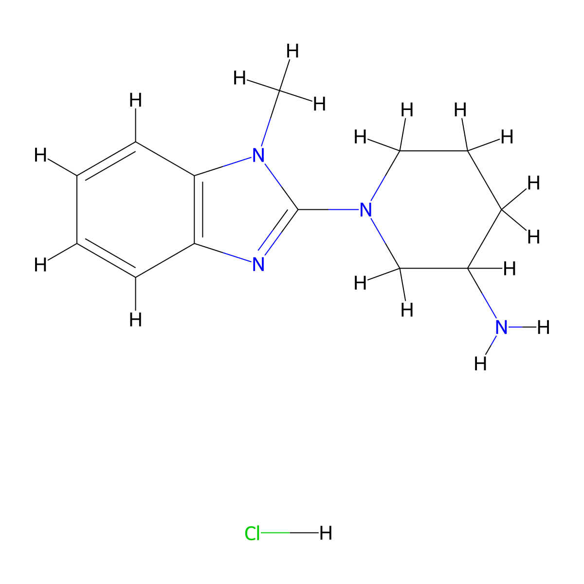 1-(1-Methyl-1H-benzo[d]imidazol-2-yl)piperidin-3-amine hydrochloride molecular structure, CAS 1185311-18-5