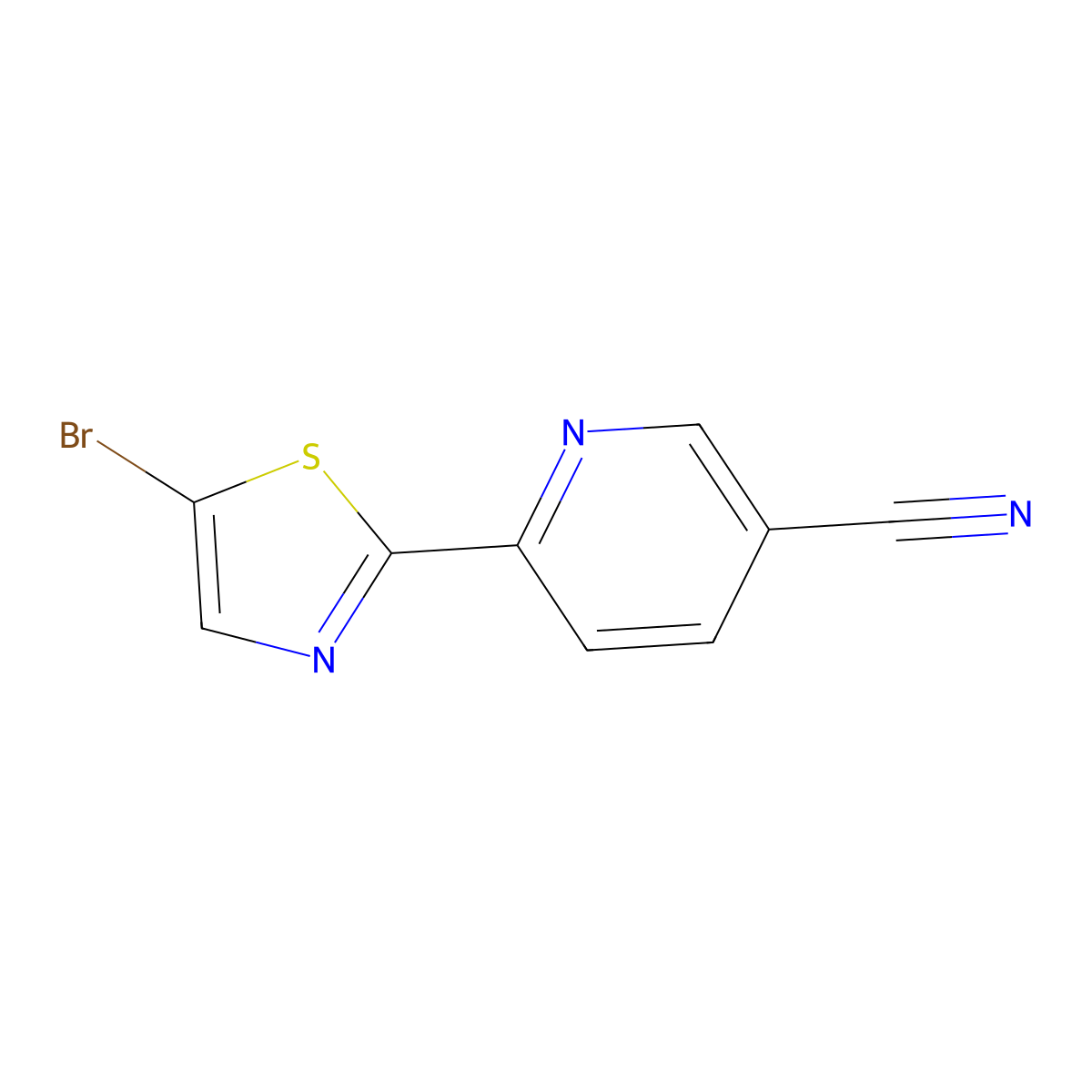 5-Bromo-2-(5'-cyano-2'-pyridyl)thiazole molecular structure, CAS 1185311-36-7
