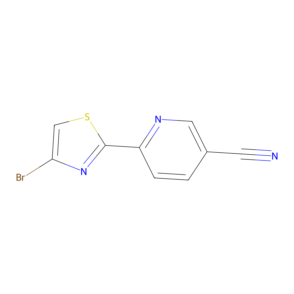 4-Bromo-2-(5'-cyano-2'-pyridyl)thiazole molecular structure, CAS 1185311-42-5