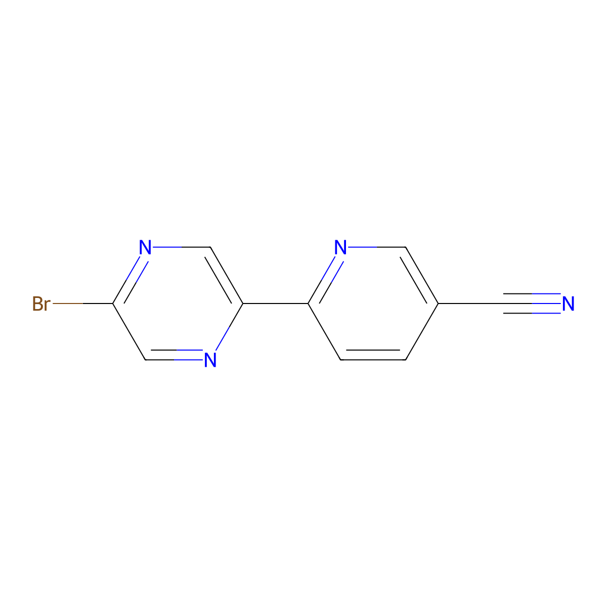 5-Bromo-2-(5'-cyano-2'-pyridyl)pyrazine molecular structure, CAS 1185311-55-0