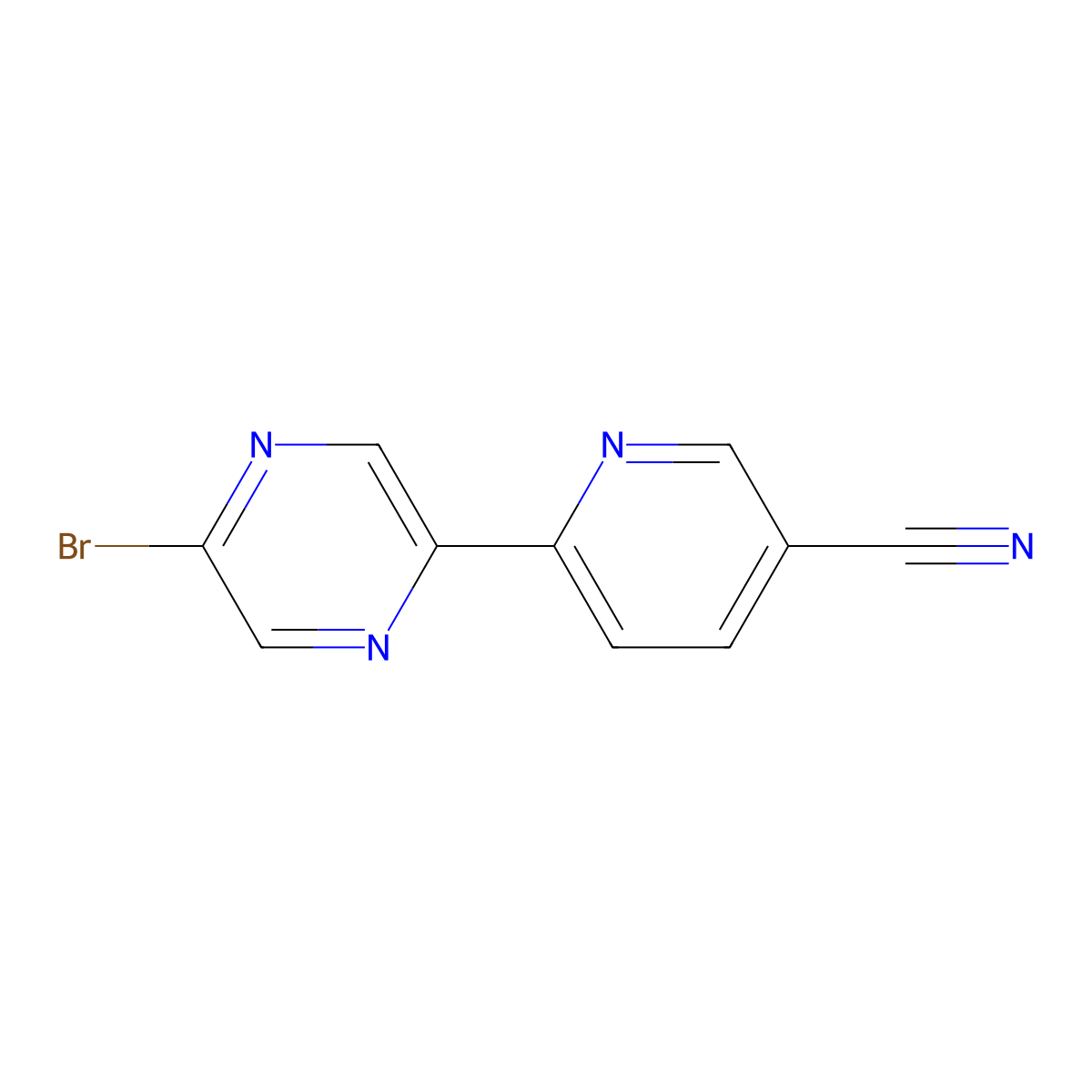 5-Bromo-2-(5'-cyano-2'-pyridyl)pyrazine molecular structure, CAS 1185311-55-0