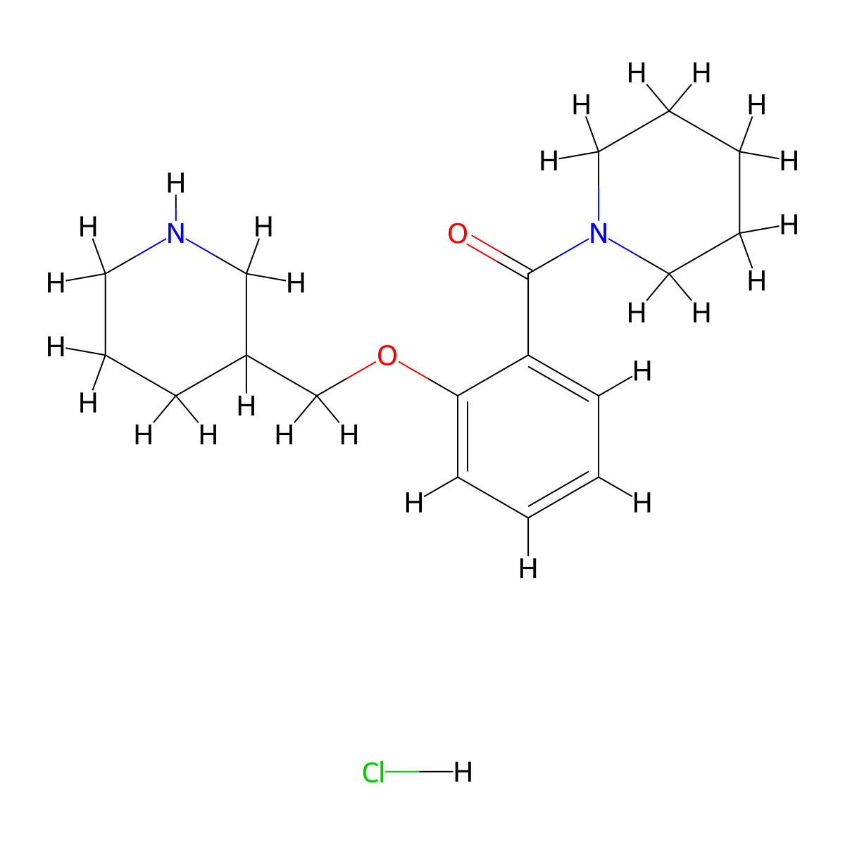 Piperidin-1-yl(2-(piperidin-3-ylmethoxy)phenyl)methanone hydrochloride molecular structure, CAS 1185311-56-1