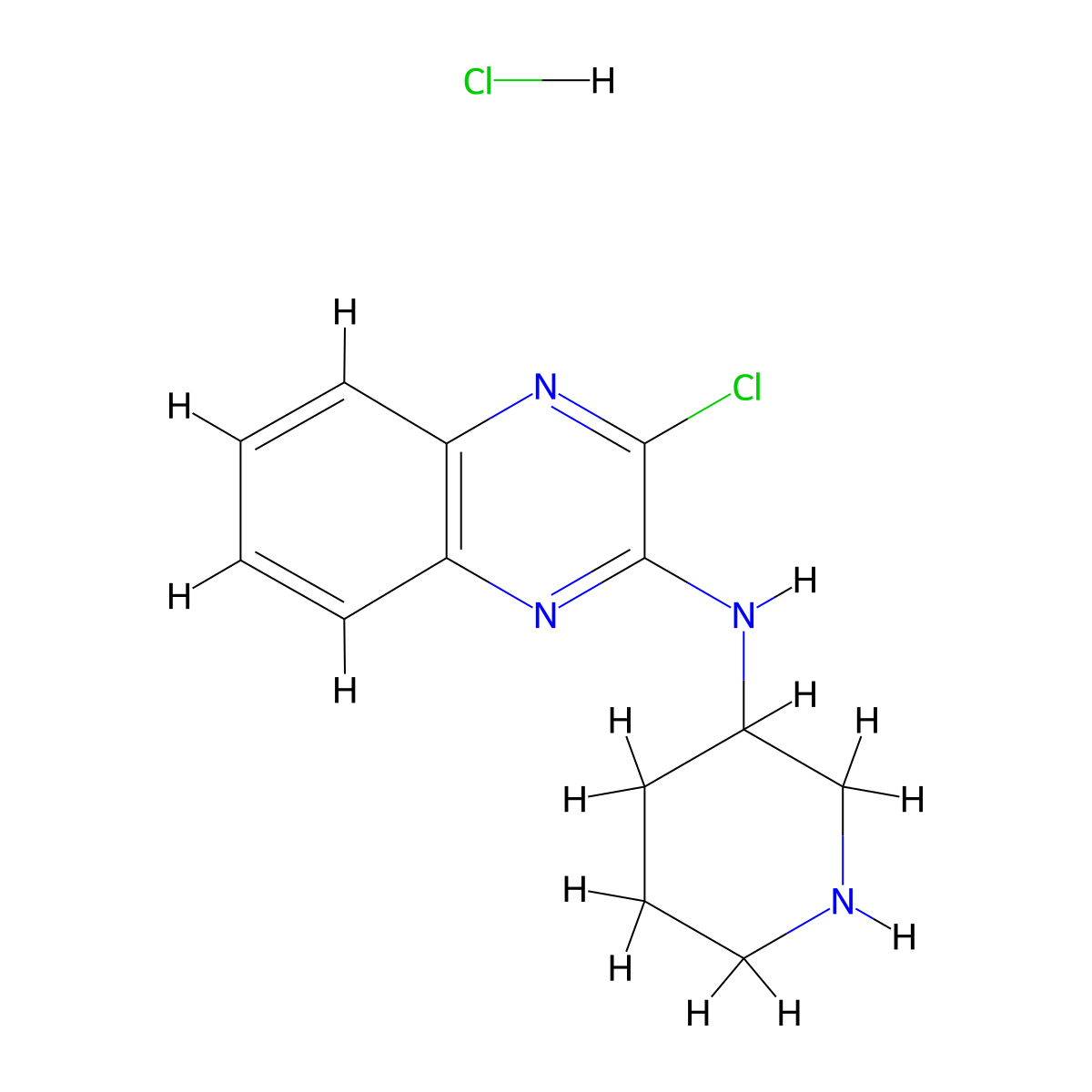 (3-Chloro-quinoxalin-2-yl)-piperidin-3-yl-amine hydrochloride molecular structure, CAS 1185311-59-4