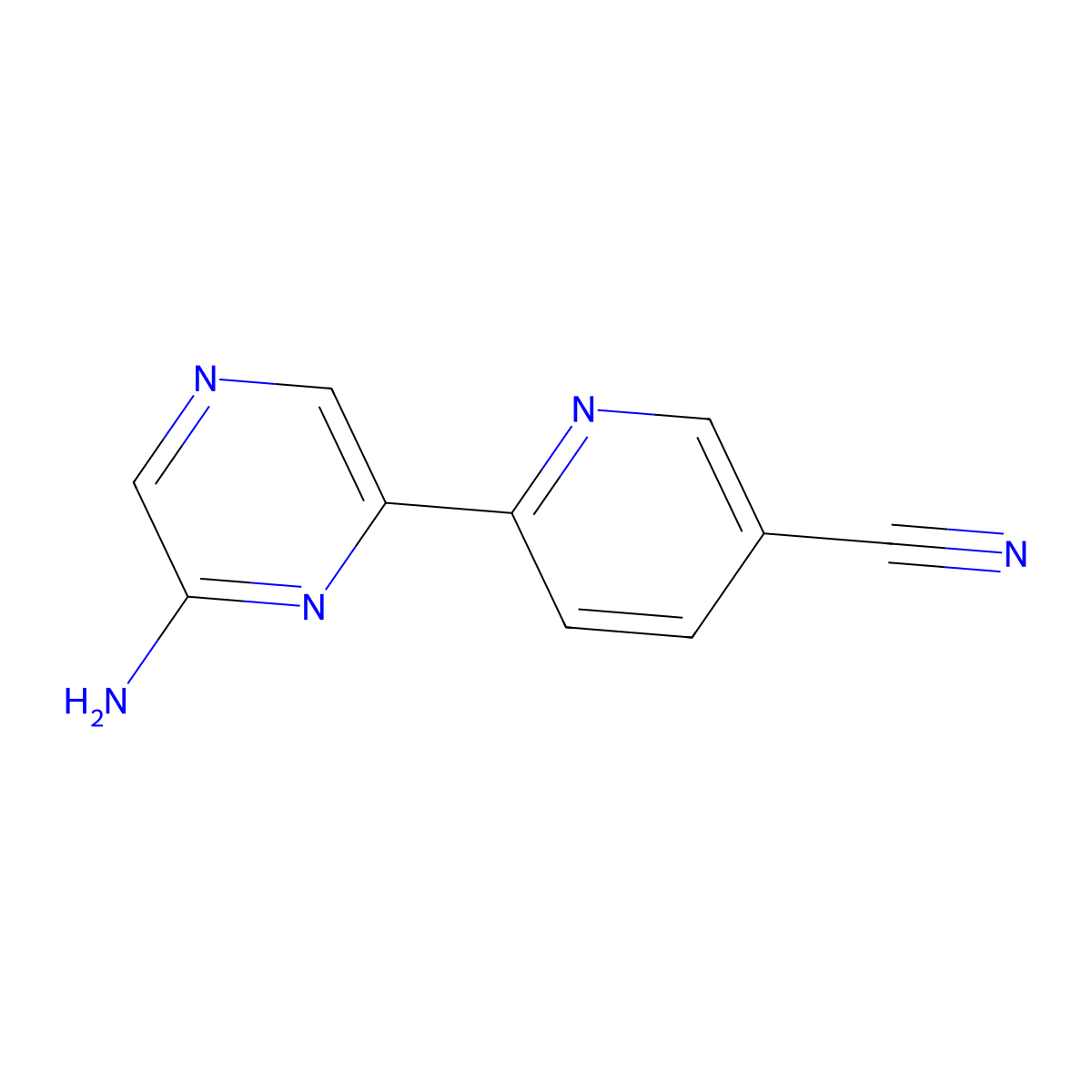 6-Amino-2-(5'-cyano-2'-pyridyl)pyrazine molecular structure, CAS 1185311-63-0