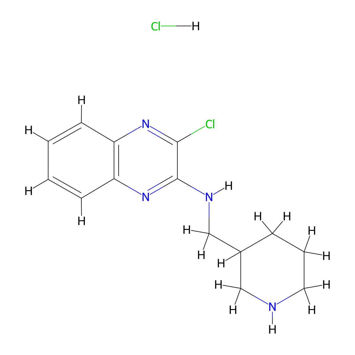 (3-Chloro-quinoxalin-2-yl)-piperidin-3-ylmethyl-amine hydrochloride molecular structure, CAS 1185311-67-4