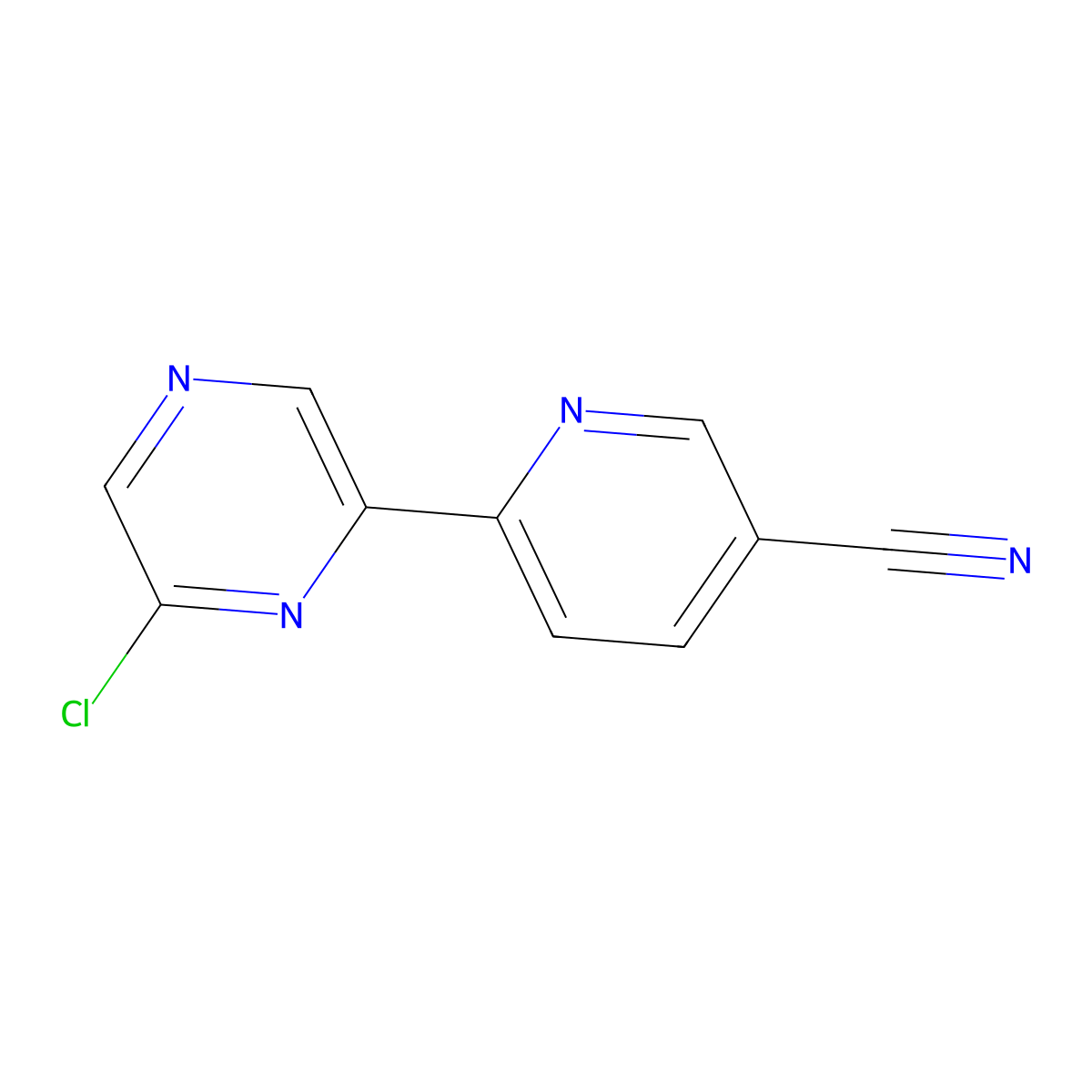 6-Chloro-2-(5'-cyano-2'-pyridyl)pyrazine molecular structure, CAS 1185311-70-9