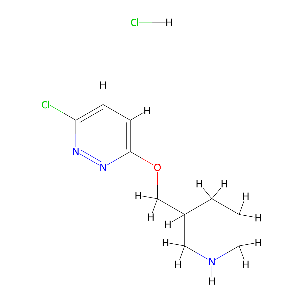 3-Chloro-6-(piperidin-3-ylmethoxy)pyridazine hydrochloride molecular structure, CAS 1185311-75-4