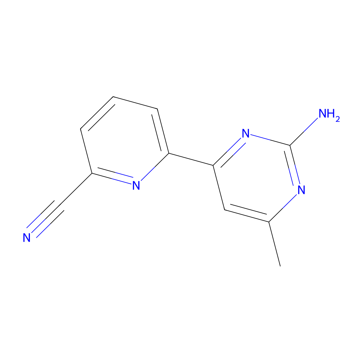 2-Amino-4-methyl-6-(6'-cyano-2'-pyridyl)pyrimidine molecular structure, CAS 1185311-87-8