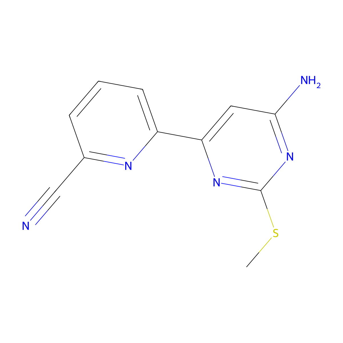 4-Amino-2-methylthio-6-(6'-cyano-2'-pyridyl)pyrimidine molecular structure, CAS 1185311-95-8