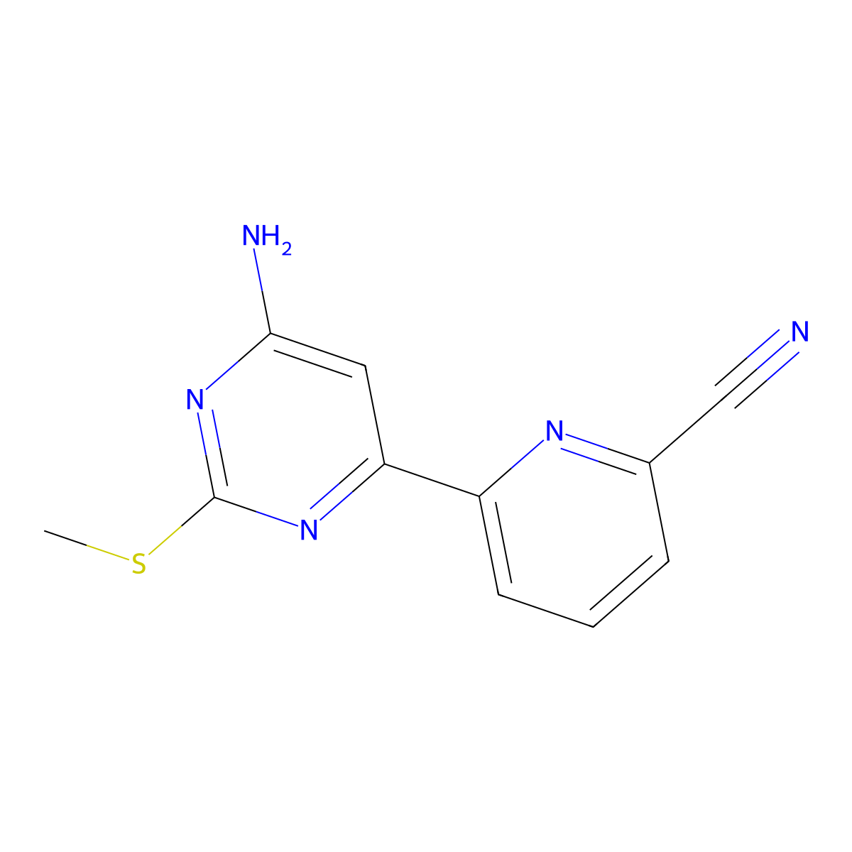 4-Amino-2-methylthio-6-(6'-cyano-2'-pyridyl)pyrimidine molecular structure, CAS 1185311-95-8