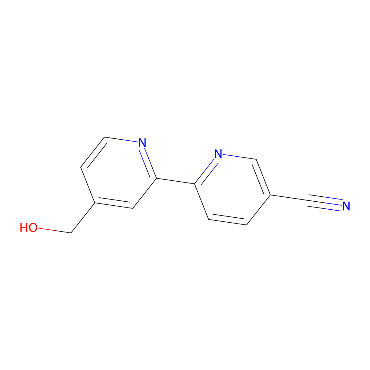 4-Hydroxymethyl-5'-cyano-2,2'-bipyridine molecular structure, CAS 1185312-03-1