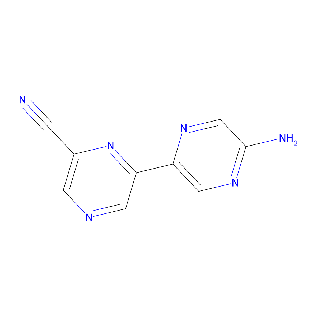 5-Amino-6'-cyano-2,2'-bipyrazine molecular structure, CAS 1185312-15-5