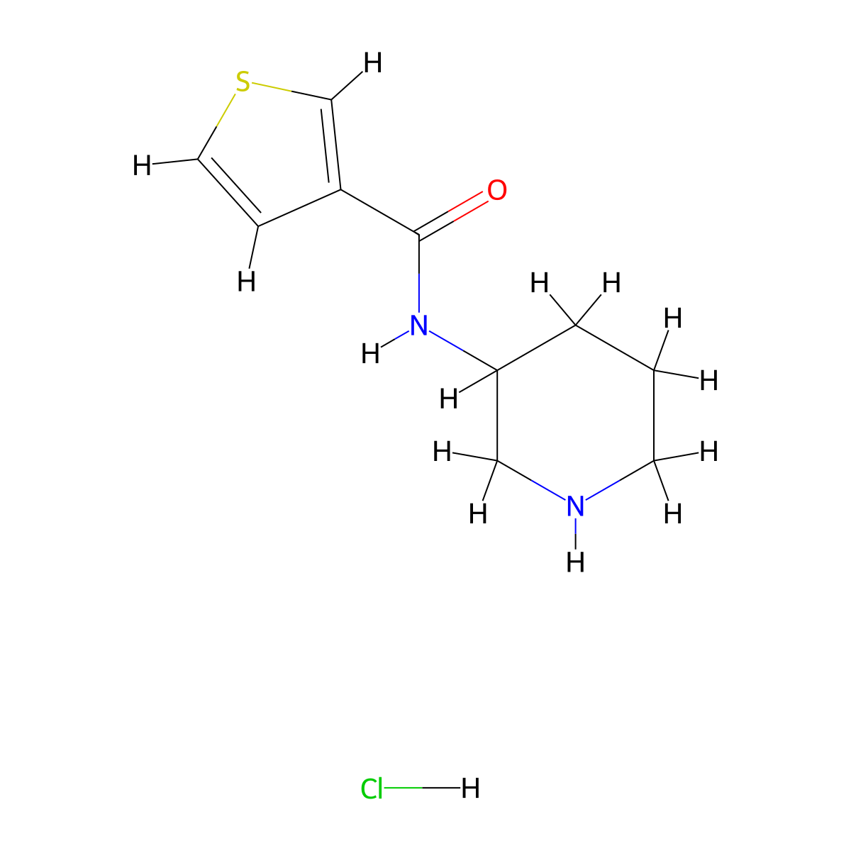 N-(Piperidin-3-yl)thiophene-3-carboxamide hydrochloride molecular structure, CAS 1185312-18-8