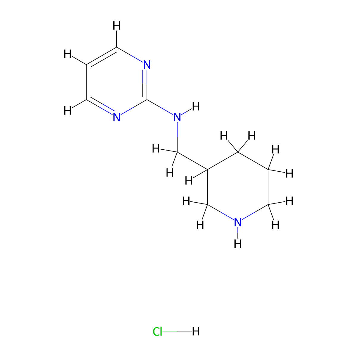 N-(Piperidin-3-ylmethyl)pyrimidin-2-amine hydrochloride molecular structure, CAS 1185312-31-5