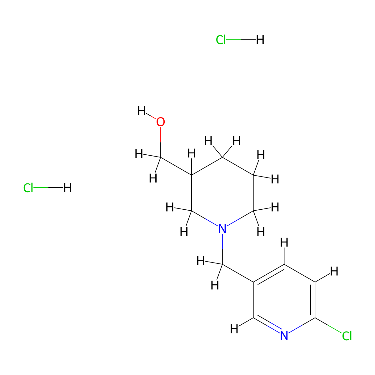 [1-(6-Chloro-pyridin-3-ylmethyl)-piperidin-3-yl]-methanol dihydrochloride molecular structure, CAS 1185312-32-6