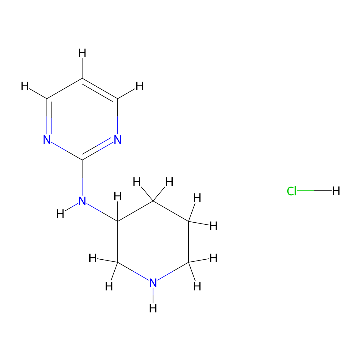 N-(Piperidin-3-yl)pyrimidin-2-amine hydrochloride molecular structure, CAS 1185312-44-0