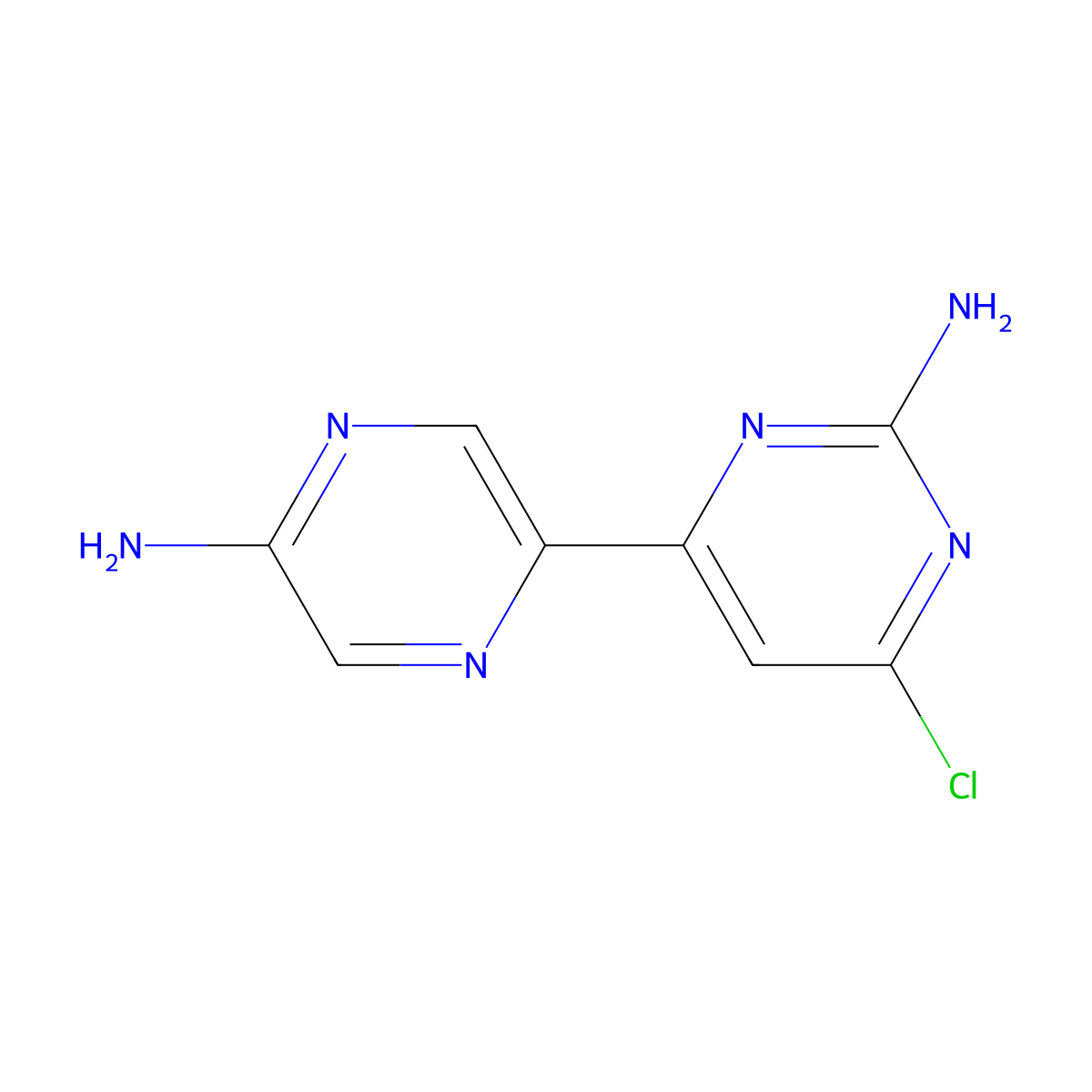 4-Chloro-2,5'-diamino-6-(2'-pyrazinyl)pyrimidine molecular structure, CAS 1185312-50-8