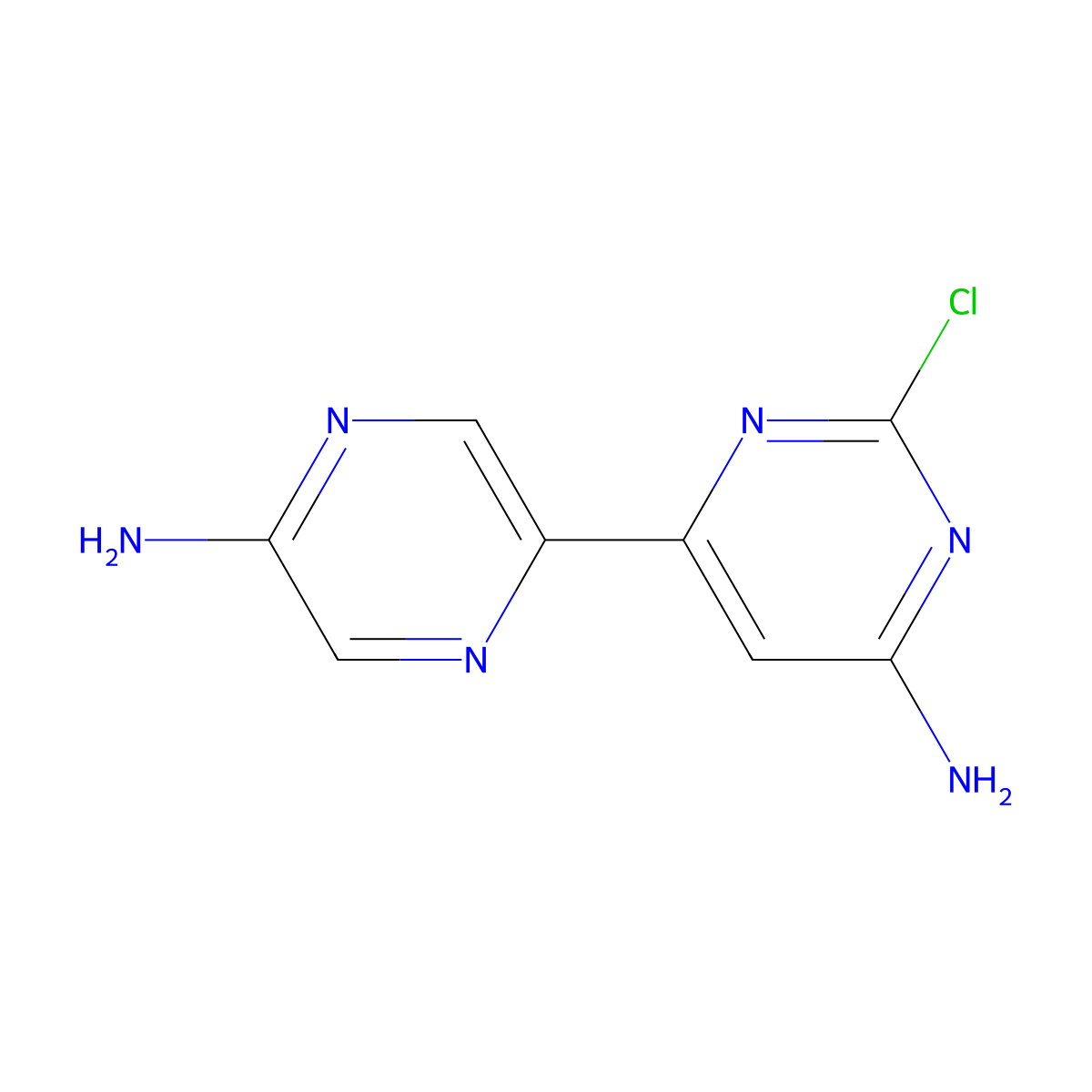 2-Chloro-4,5'-diamino-6-(2'-pyrazinyl)pyrimidine molecular structure, CAS 1185312-55-3