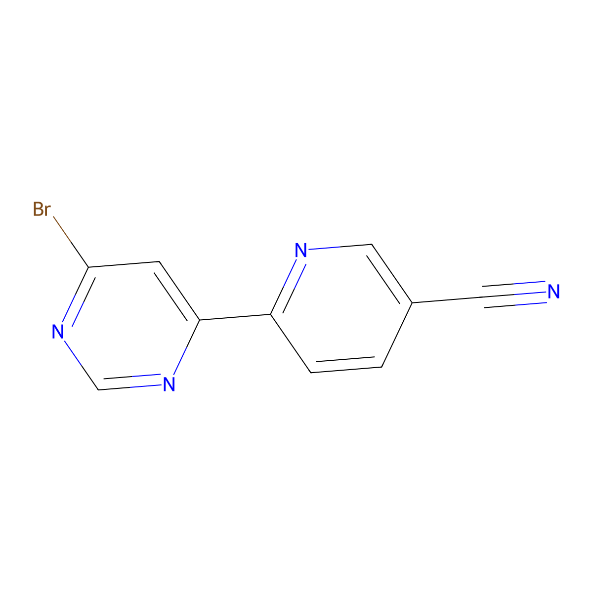 6-Bromo-4-(5'-cyano-2'-pyridyl)pyrimidine molecular structure, CAS 1185312-56-4