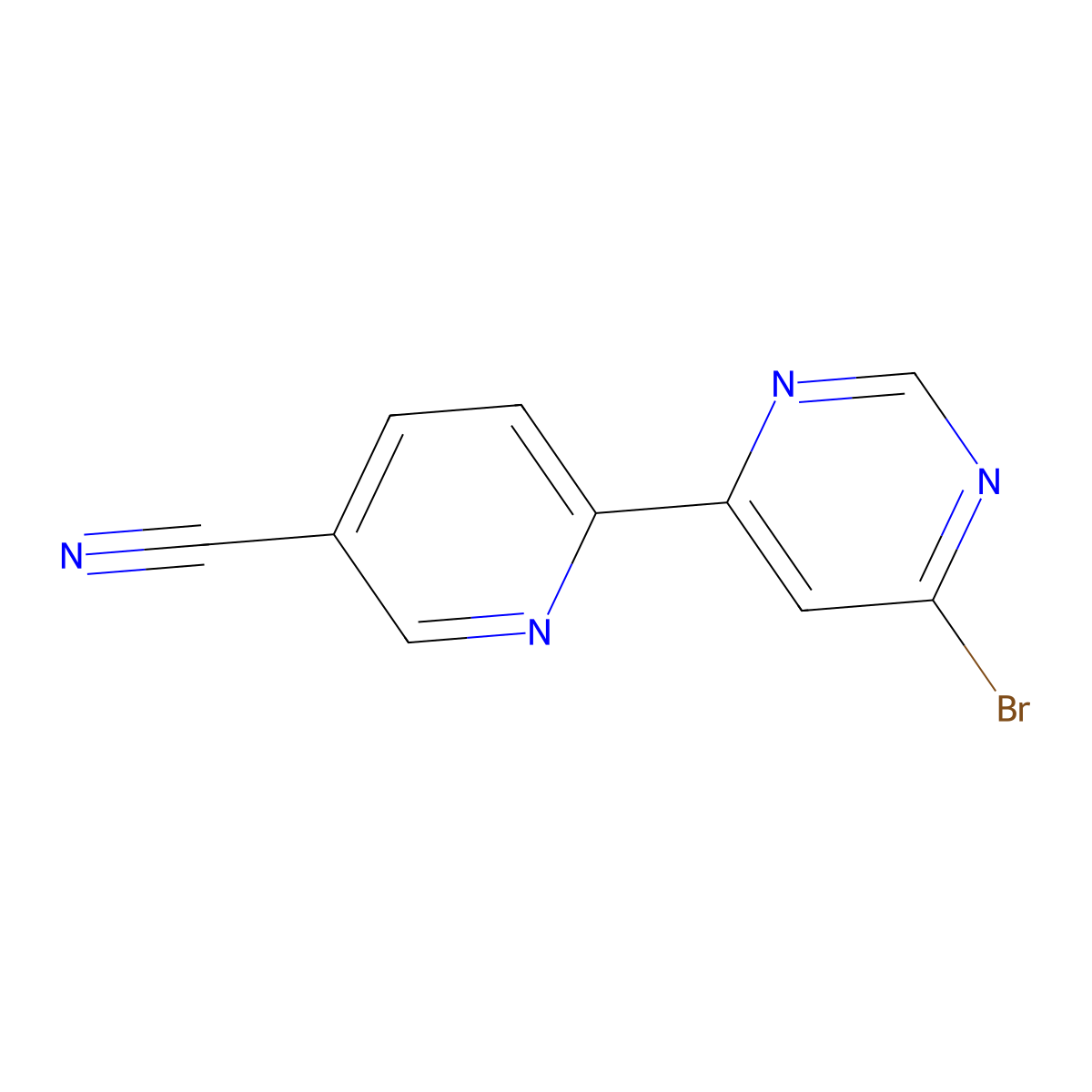 6-Bromo-4-(5'-cyano-2'-pyridyl)pyrimidine molecular structure, CAS 1185312-56-4