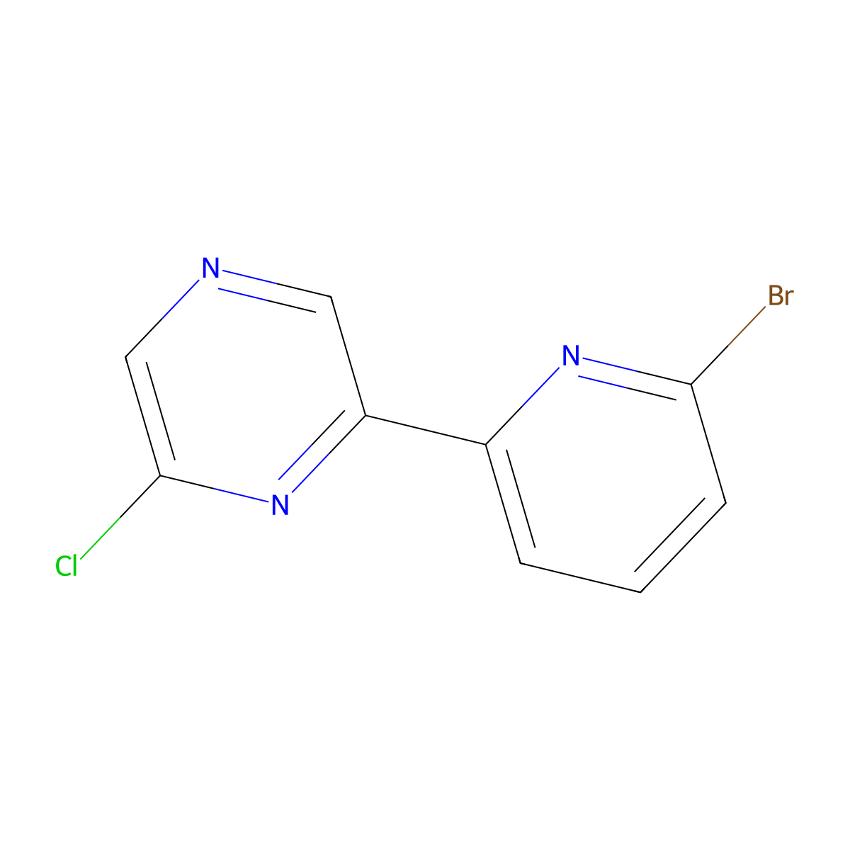 6-Chloro-2-(6'-bromo-2'-pyridyl)pyrazine molecular structure, CAS 1185312-57-5