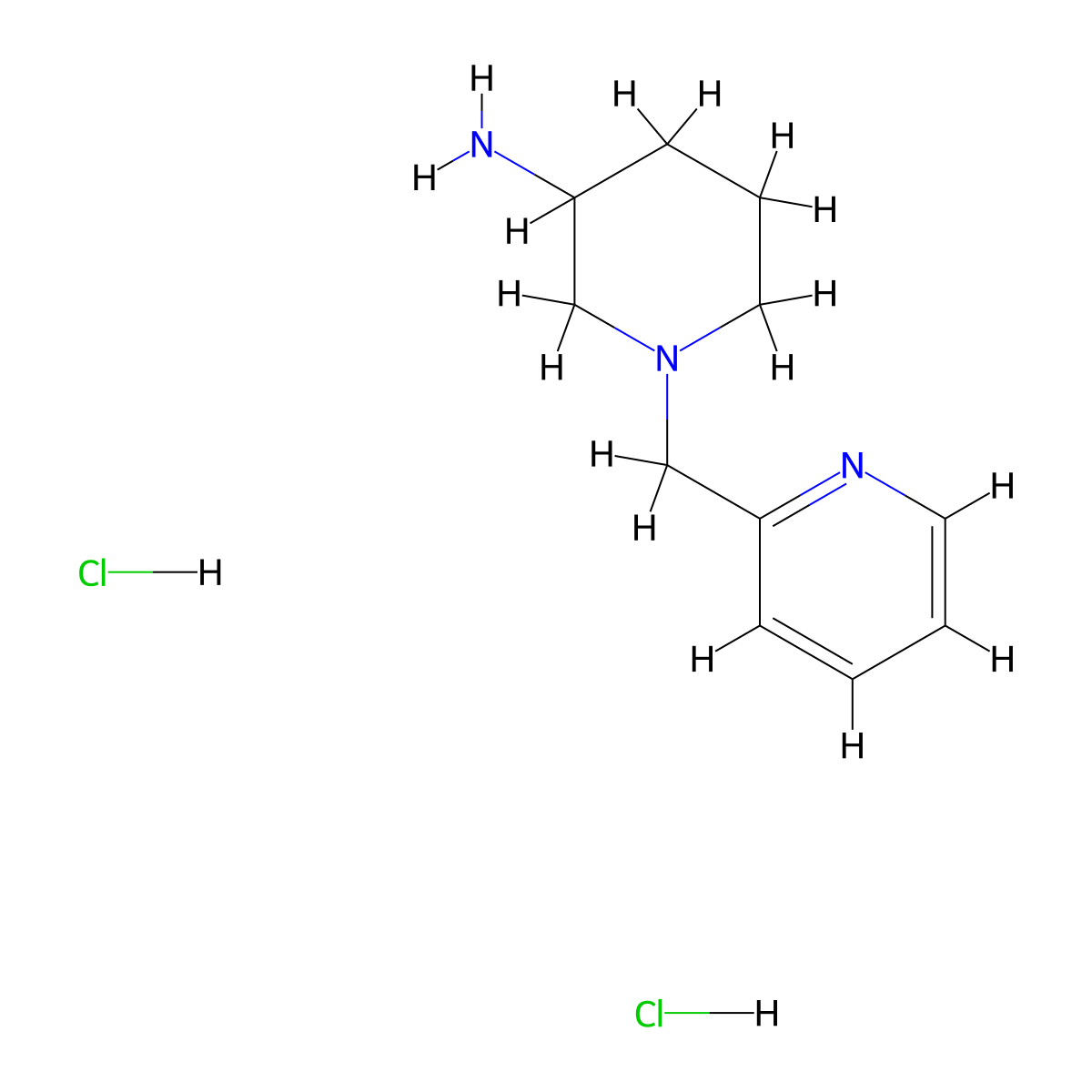1-Pyridin-2-ylmethyl-piperidin-3-ylamine dihydrochloride molecular structure, CAS 1185312-66-6