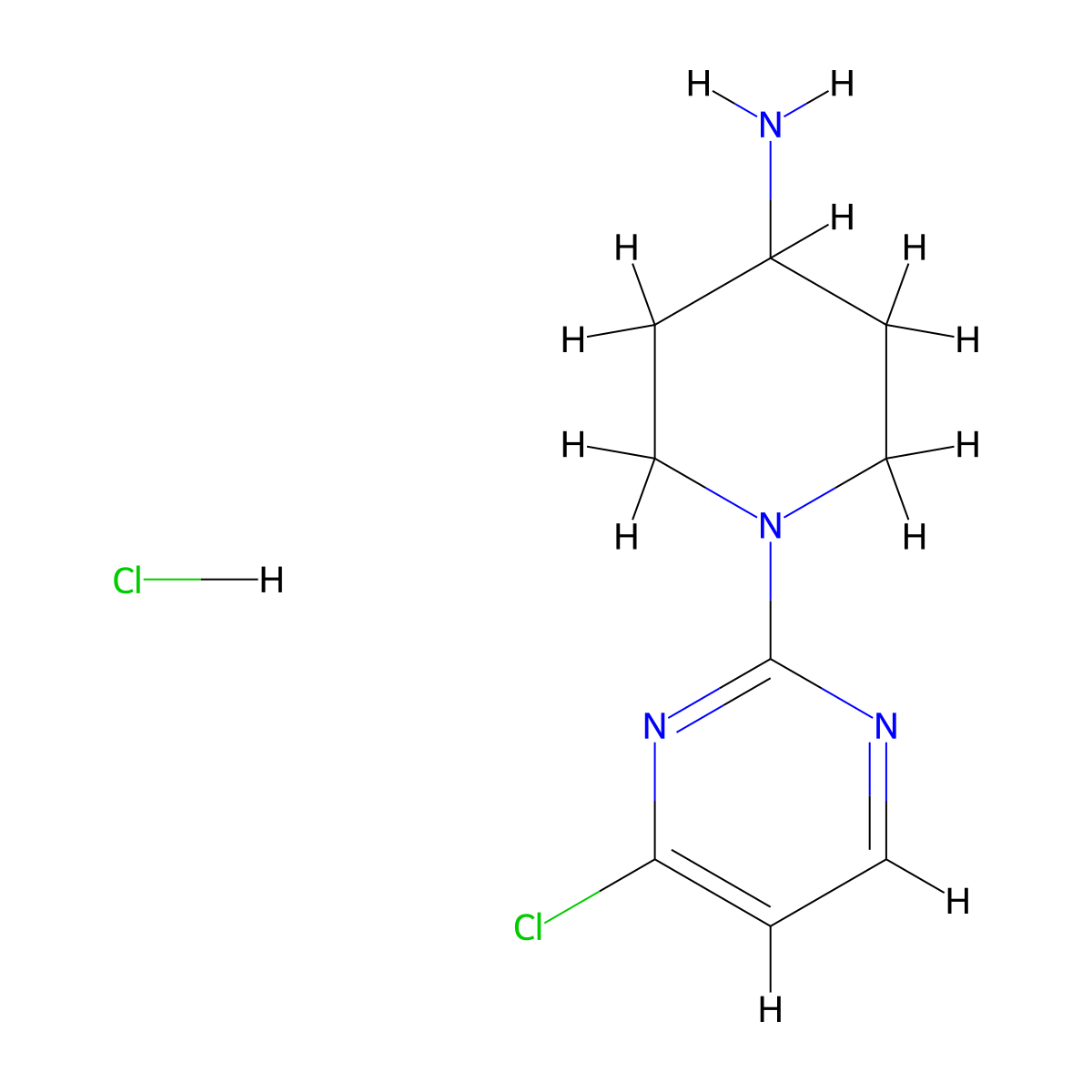 1-(4-Chloropyrimidin-2-yl)piperidin-4-amine hydrochloride molecular structure, CAS 1185312-69-9