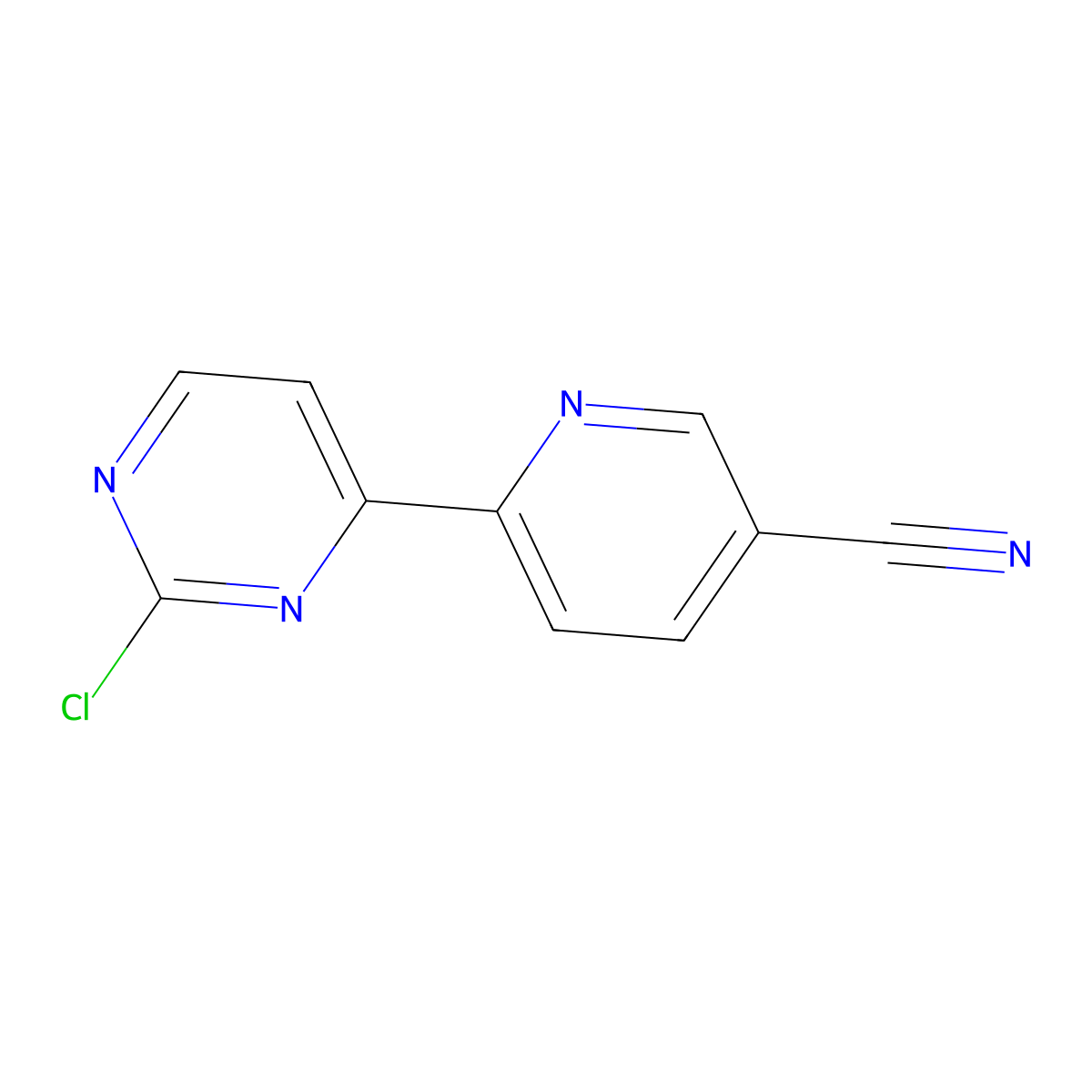 2-Chloro-4-(5'-cyano-2'-pyridyl)pyrimidine molecular structure, CAS 1185312-70-2