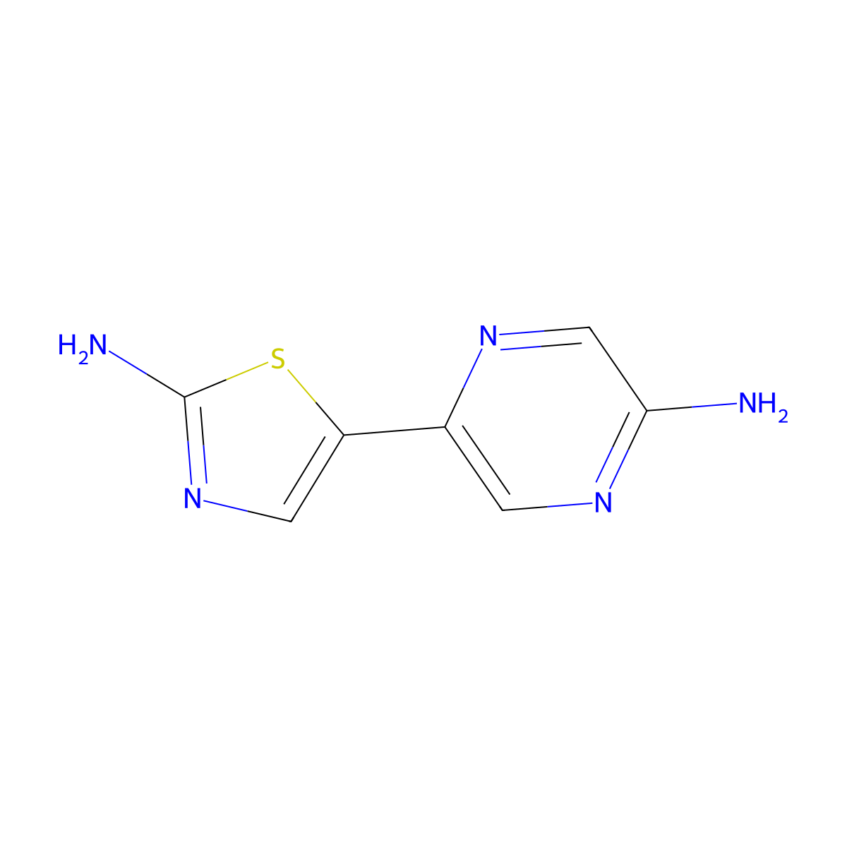 5-(5-Aminopyrazin-2-yl)thiazol-2-amine molecular structure, CAS 1185312-82-6