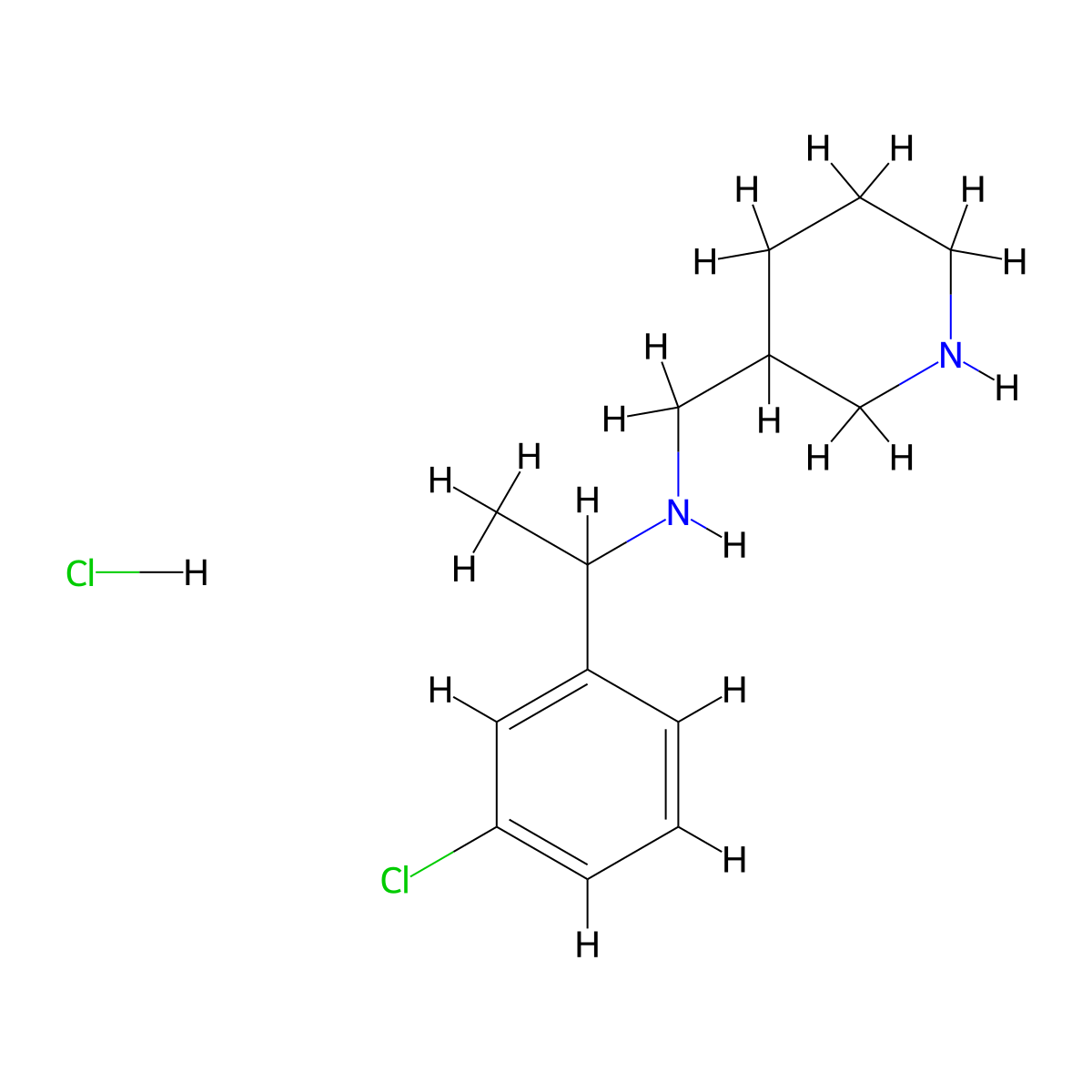 [1-(3-Chloro-phenyl)-ethyl]-piperidin-3-ylmethyl-amine hydrochloride molecular structure, CAS 1185312-85-9