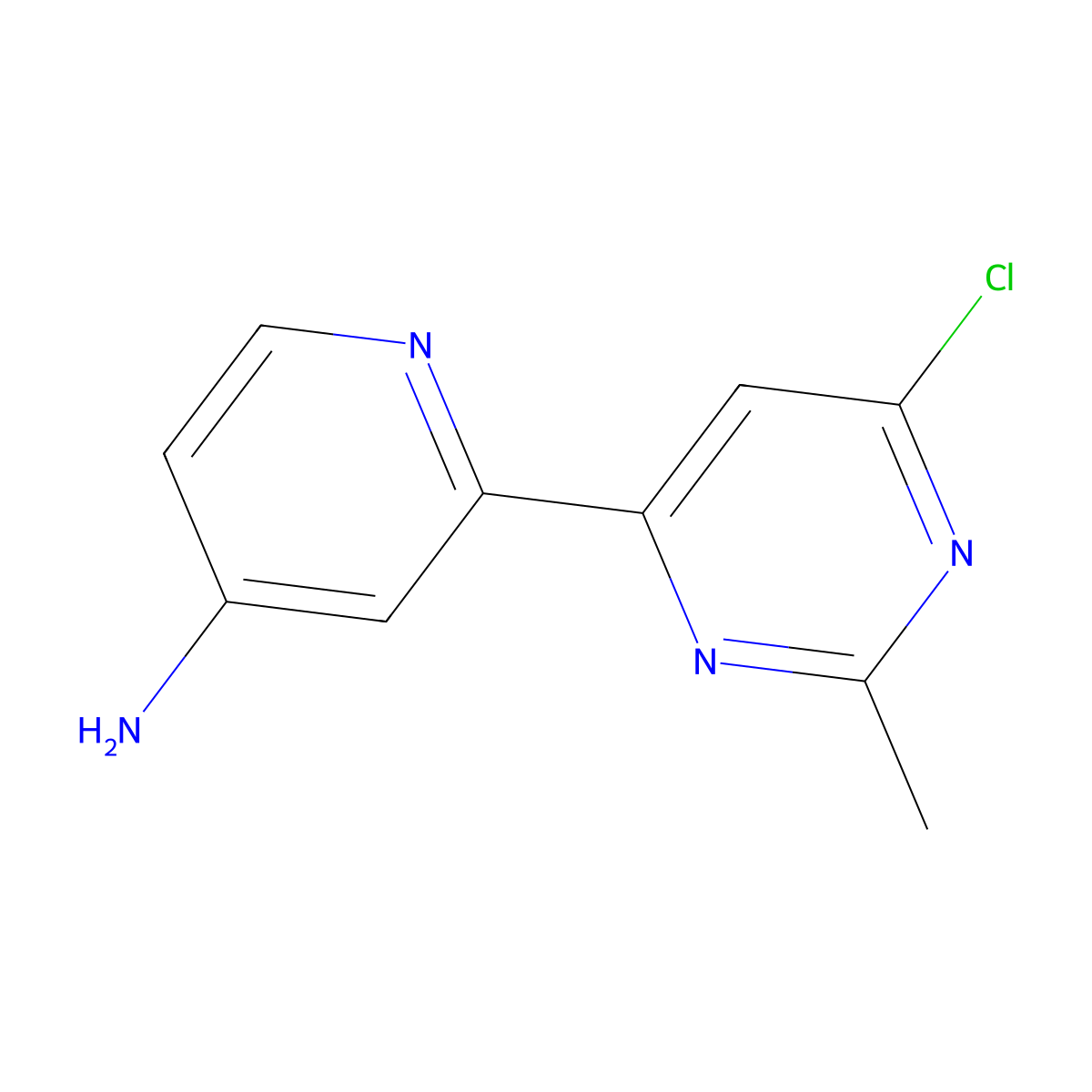 6-Chloro-2-methyl-4-(4'-amino-2'-pyridyl)pyrimidine molecular structure, CAS 1185312-87-1